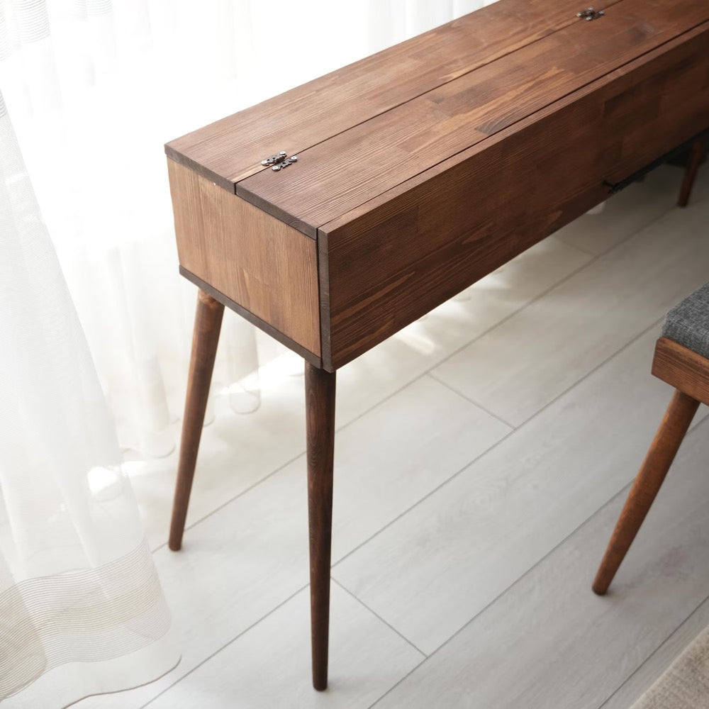 Handmade Pine Wood Piano Stand with Drawer - Modern Keyboard Stand
