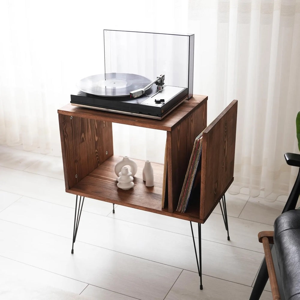 Turntable Station With Storage, Large Record Player Stand, Large Record Player Cabinet