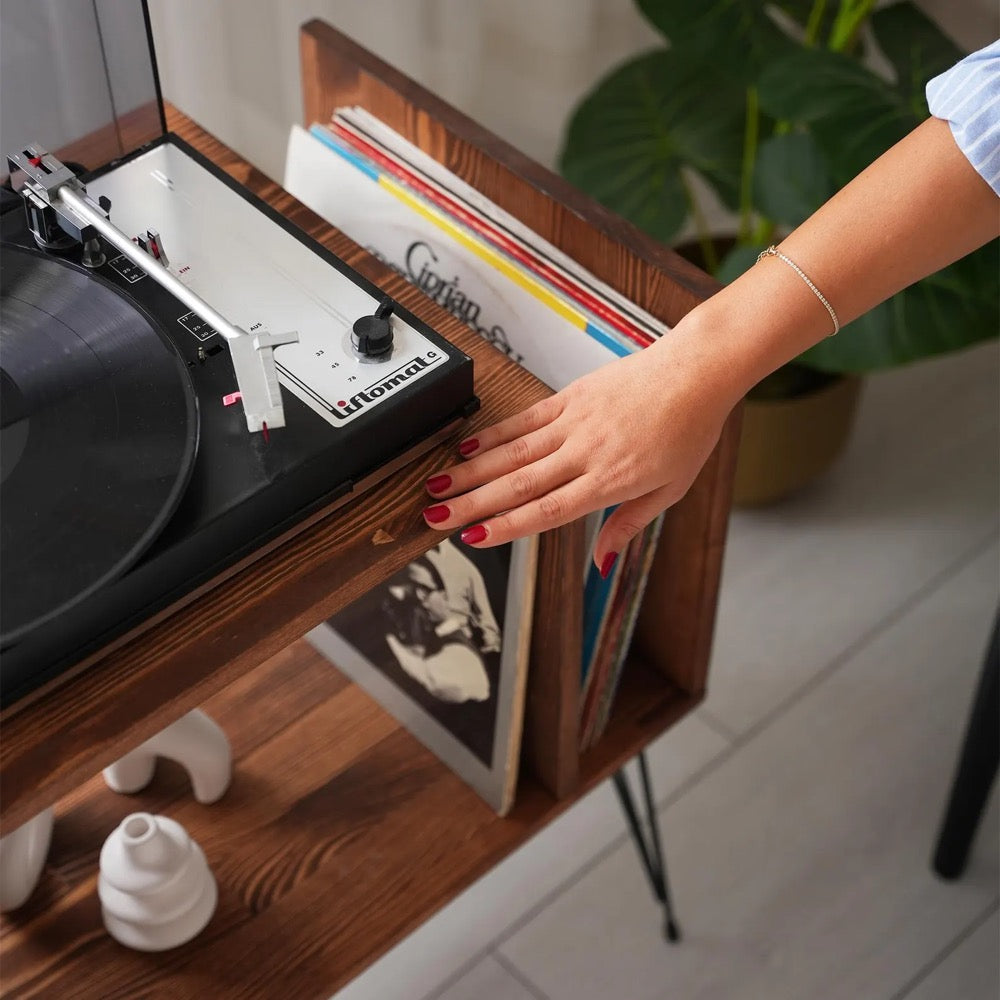 Turntable Station With Storage, Large Record Player Stand, Large Record Player Cabinet